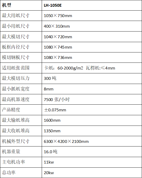 LH-1050E全自動模切機(jī)