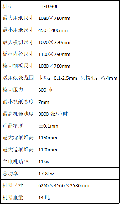 LH-1080E全自動模切機(jī)